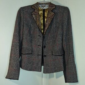 Carlisle Plaid Blazer - Gray, Black, and Red